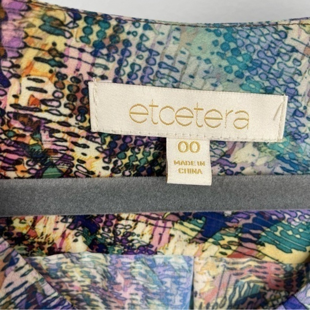 Etcetera Multicolored Blouse Abstract Animal Prin… - image 3